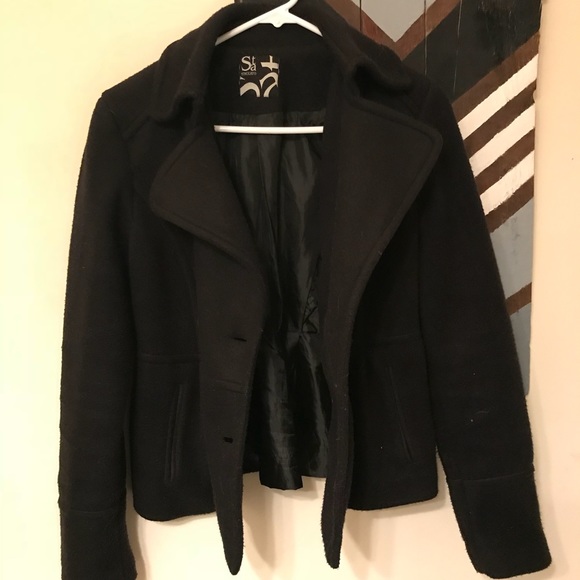 Staccato Black Peacoat - Picture 2 of 3